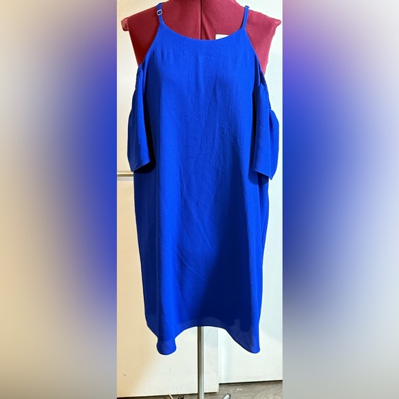 C Brand Royal Blue Dress Cold Shoulder - Picture 1 of 7